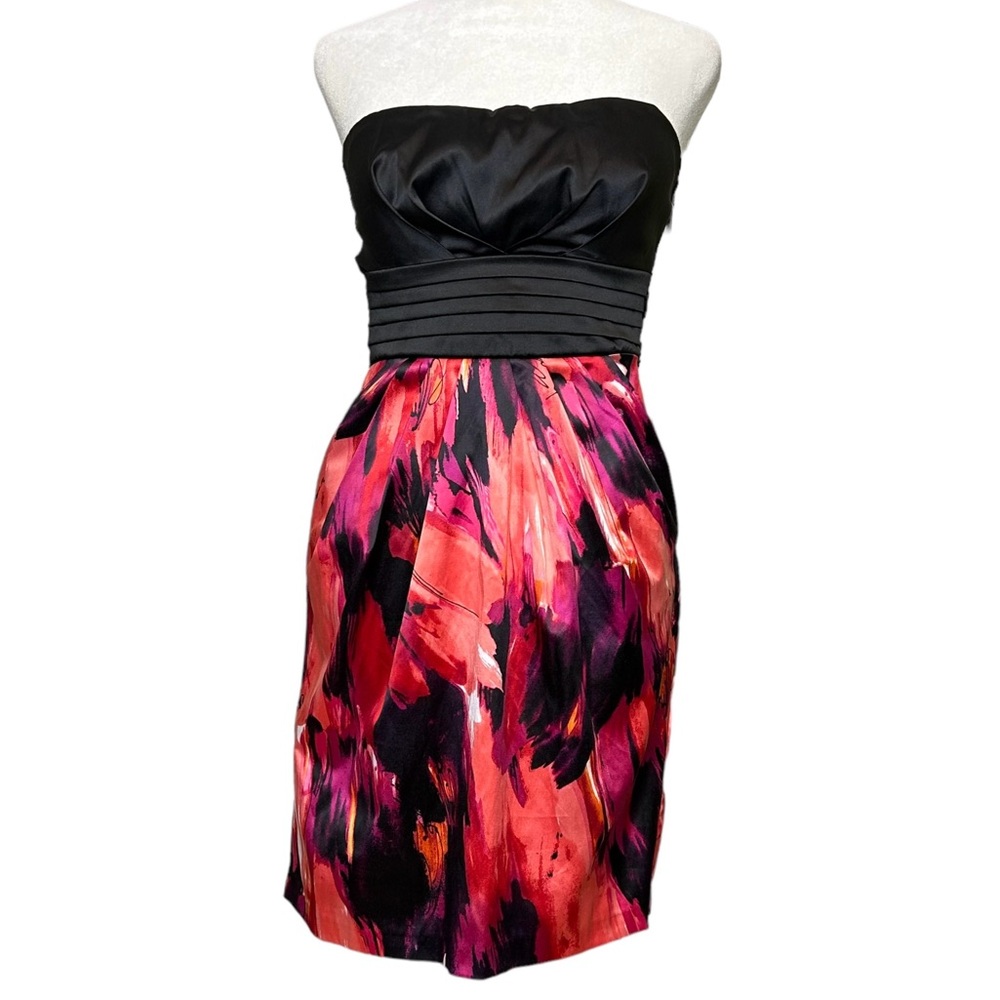 Mini Party Dress Formal Strapless Juniors Size 7 Black Multi Snap NWT